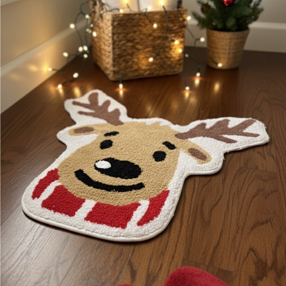 Festive Reindeer Bath Mat